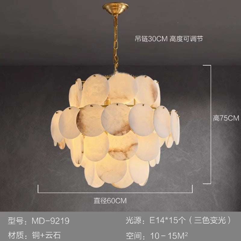 natural marble living room chandelier modern style villa lighting all copper wall lamp accessible luxury spanish import french style