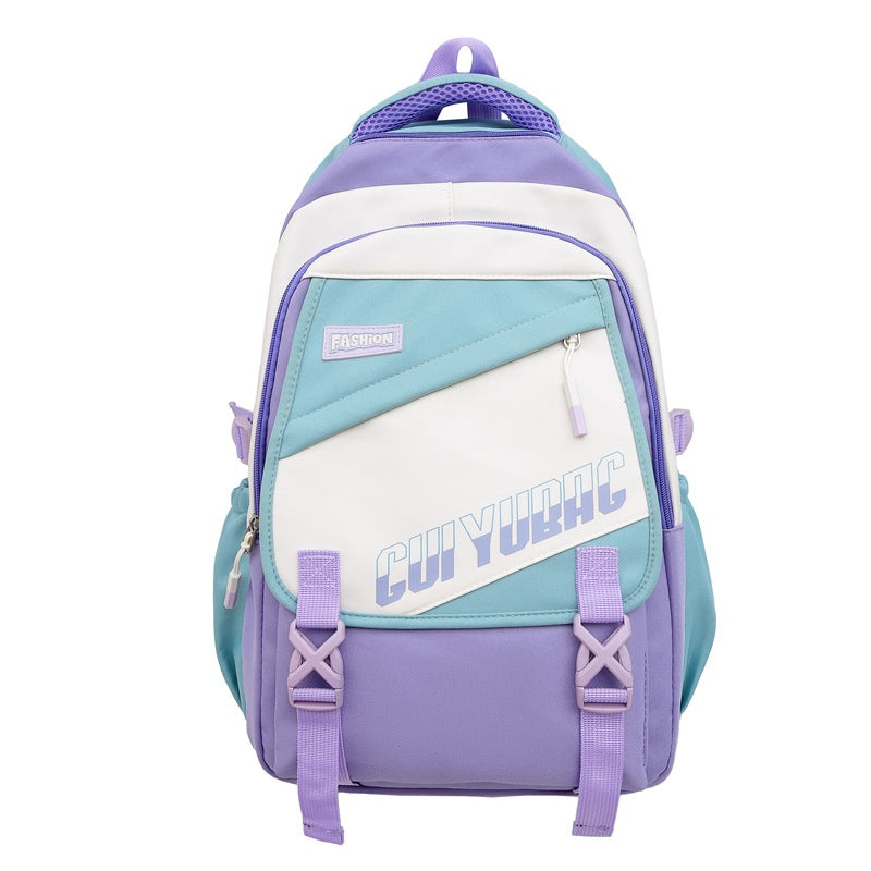 New junior high school schoolbag, college student college style casual simple backpack, fashion trend middle school backpack
