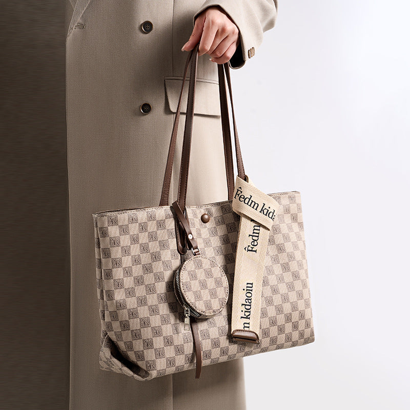 Work clothing large capacity tote bag women's bag 2025 fall and winterfashion shoulder crossbody bag easiest for match large capacity tote bag