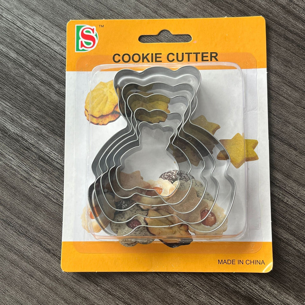 New 5-piece bear cookie cutter set - bear cookie molds for home kitchen, cake molds, chocolate molds, baking supplies