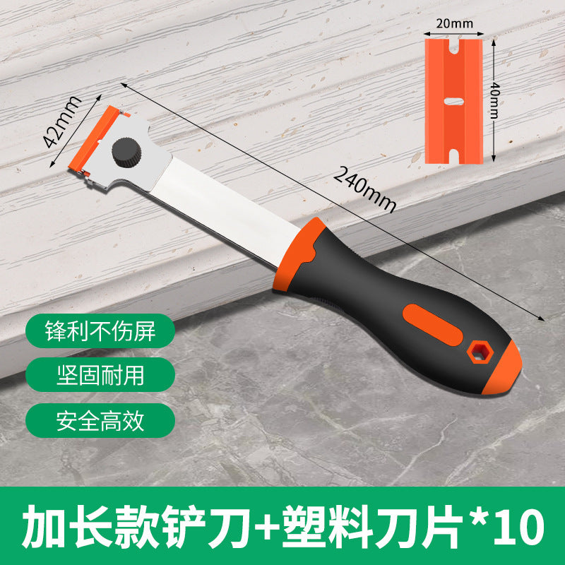 Multi-purpose cleaning scraper: perfect for kitchen stain removal, phone screen protector application, car adhesive removal, and glass cleaning