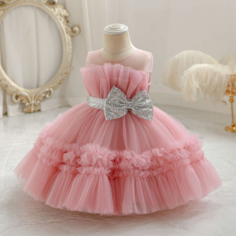 Fashionin stock baby girl evening dress fluffy wedding dress cake princess dress one year old dress baby dress