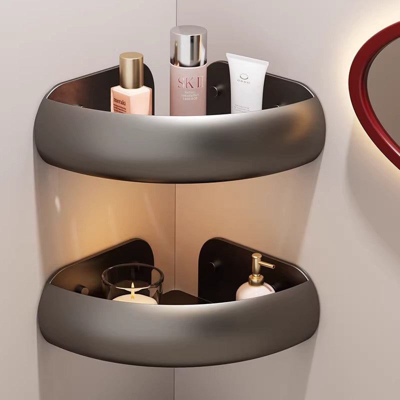 High-style bathroom storage rack, no-drill installation, bathroom triangle basket, toilet vanity wall-mounted organizer, corner shelf