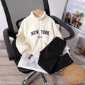 Thickenedheattech lamb wool outwear women's winterfleece-linedplus sizeloose fat mm medium long half-zip stand collar sweatshirt