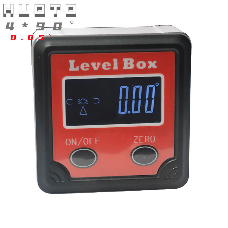 HUOTO 4 * 90 degrees, LCD screen digital display tilt box, digital display angle meter slope meter angle ruler