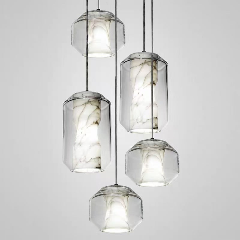 Minimalist marble single-head pendant light - modern & stylish for dining, bar, small bedroom, or bedside - designer lighting fixture for restaurants