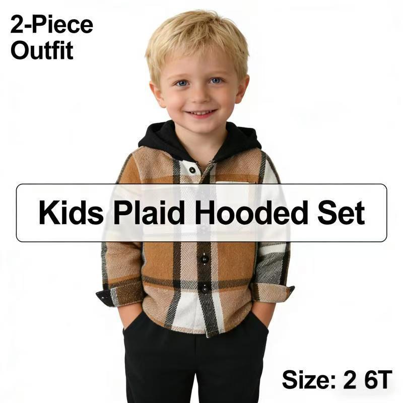 children's clothing spring & fallnew arrivalplaid hoodie boys and girlslong sleeves lapel lining suit boys plaidshirt