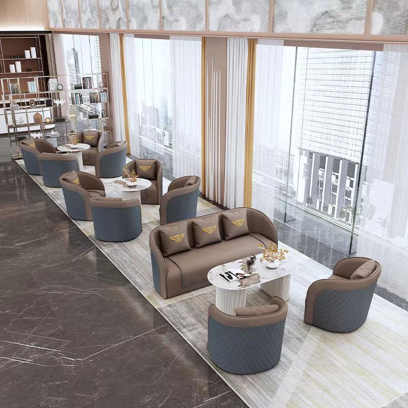 Luxury milk tea shop/coffee shop double seater casual reception/meeting pub/bar booth sofa and coffee table set