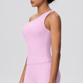 New cloud-feel asymmetrical shoulder yoga tank top - quick-dry, slimming, shaping sports bra for running and fitness