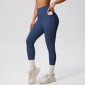 New arrival cross-border pure color double-sided brushed tight high waist high elastic breathable yoga pants sports running fitness yoga clothes