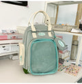 Baby show series transparent double shoulder pain bag large capacity millet backpack student school bag casual preppy style breathable