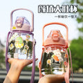 Summer kids' big belly cup - large capacity straw water bottle -  new student water bottle - perfect for school