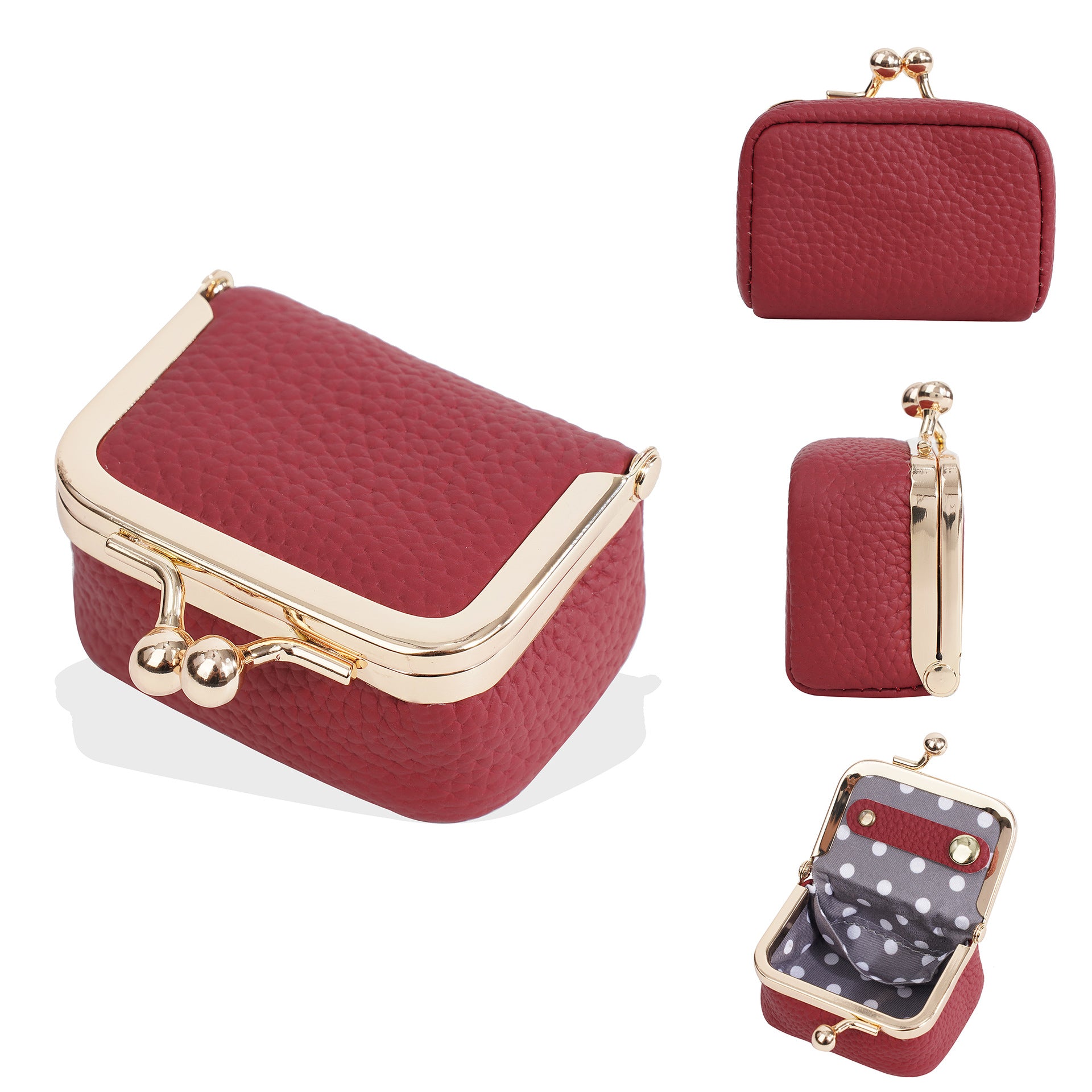 New leather mini bag wallet women's ring earrings jewelry storage box earphones coin mouth gold bag change bag