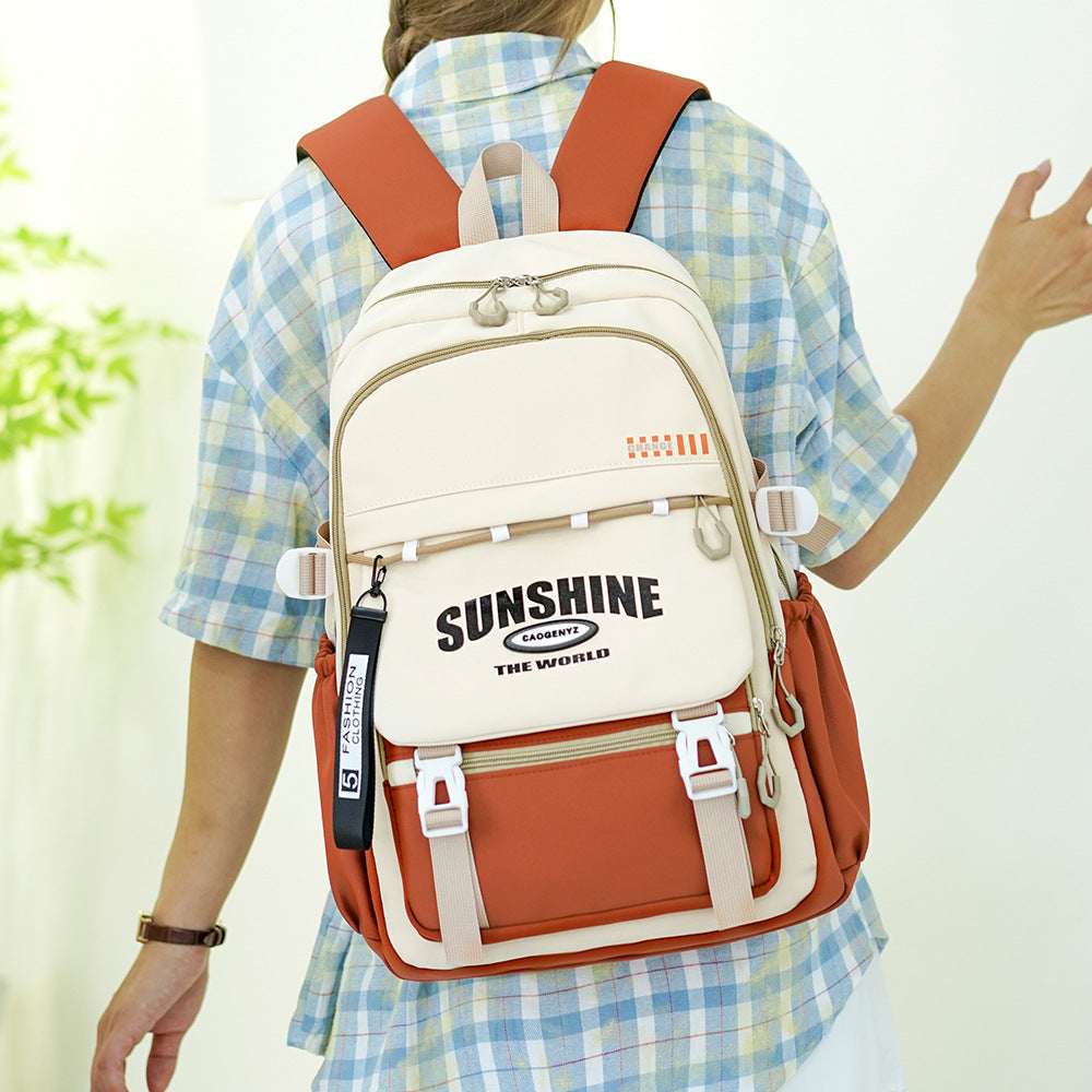 School bag male large capacity junior high school student high school student fashion trend simple backpack female style travel bag