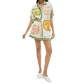 cross-border european and american women's clothing: new women's summer fashion printed button-down shirt and shorts outfit set