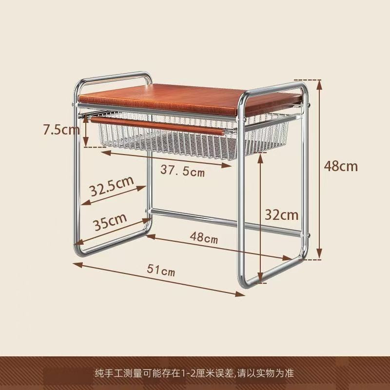 Vintage-style microwave oven shelf with pull-out basket, kitchen countertop organizer, rice cooker desktop storage rack