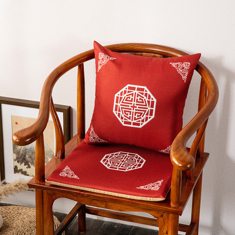 New chinoiserie guochao cushion pillow tea table cushion living room sofa taishi chair armchair backrest for home cushion cushion