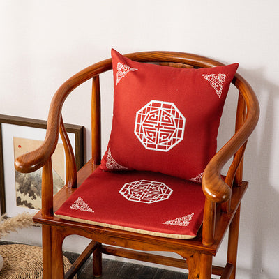 New chinoiserie guochao cushion pillow tea table cushion living room sofa taishi chair armchair backrest for home cushion cushion