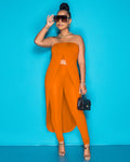 European and american export women's clothing  summer sexy hot girl fashion crop top one-shoulder solid color two-piece pants set