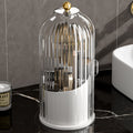 Desktop storage box transparent cosmetics accessible luxury rotatable compartment makeup dustproof storage rack dressing table storage tube