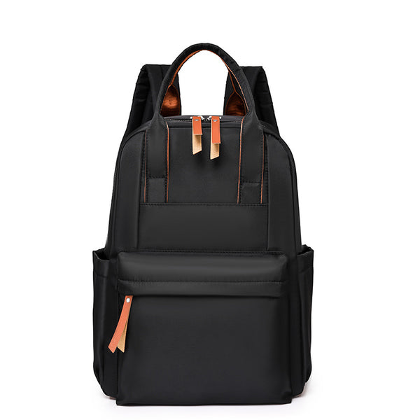 Women's Backpack 2025 New Simple Casual Versatile Commuter Backpack Korean Version Large Capacity Solid Color Student School Bag