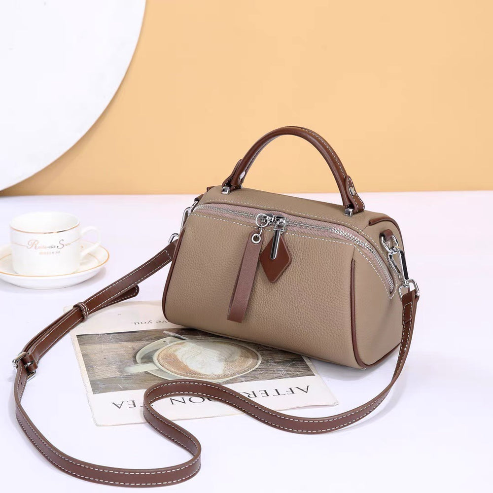Small bag 2024 new women's fashion versatile phone bag handbag boston genuine leather women's bag chic crossbody bag
