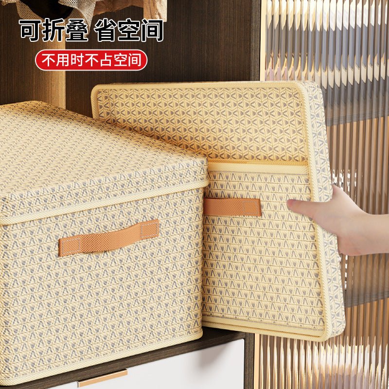 Clothes quilt storage box Thickened PP plate folding with lid storage box Pants storage artifact Home dormitory storage