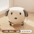 Sliding chair wheel small stool for home pulley low stool shoe changing stool door seat living room creative kids leather bench