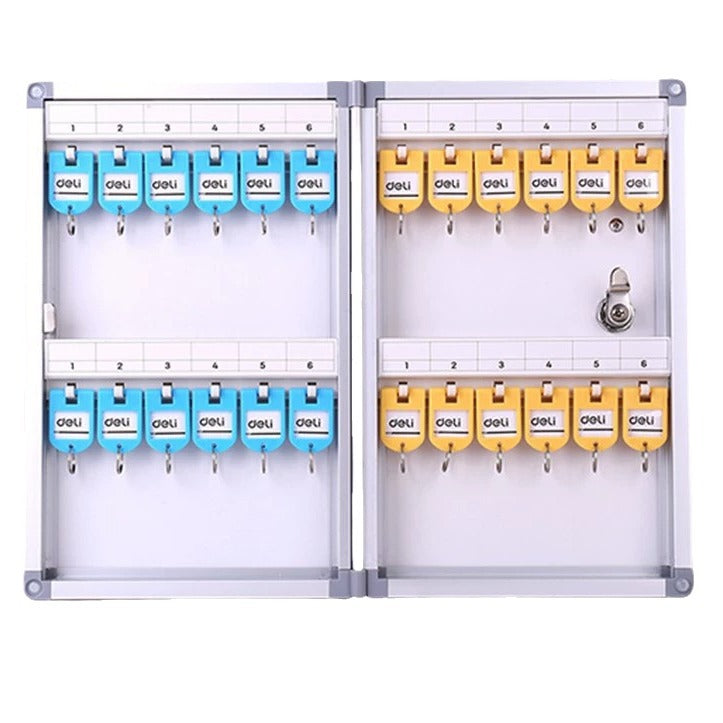 Deli 50800 key aluminum alloy key cabinet wall-mounted key management box key storage box 24-digit key box