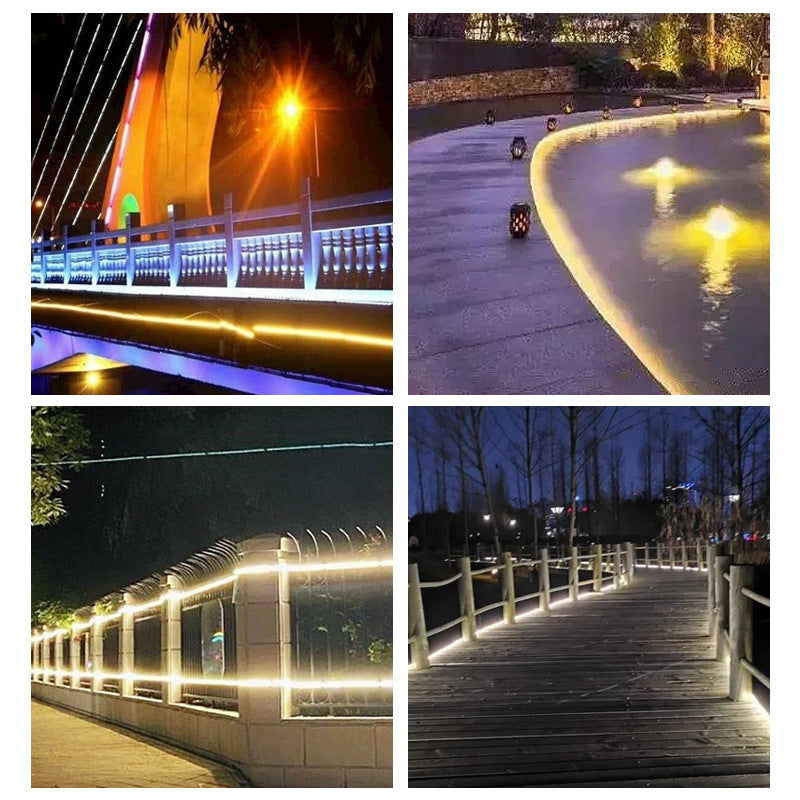 COB light strip underwater soaking water solid silicone fish tank 24v underwater fish pond outdoor ip68 self-adhesive low voltage light strip