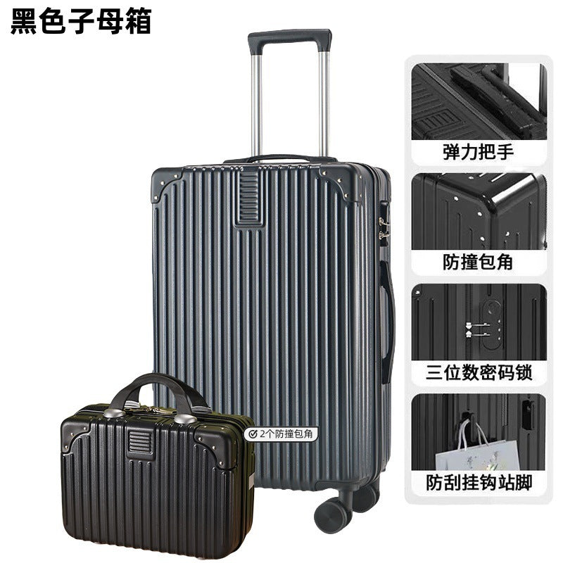 Retro large-capacity men's and women's suitcases 20-inch password case universal wheel suitcase strong trolley case boarding case