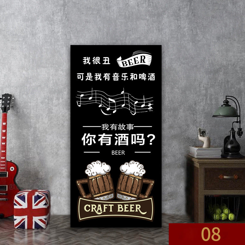 Bar wall decoration painting leisure bar pub box mural industrial style background wall beer KTV hanging painting
