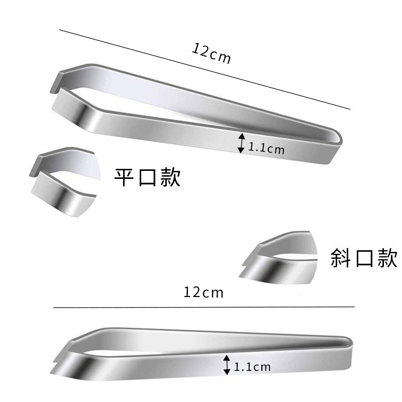 Multifunctional stainless steel hair remover thickened oblique flat mouth for home kitchen tool fish bone pig hair clip food clip