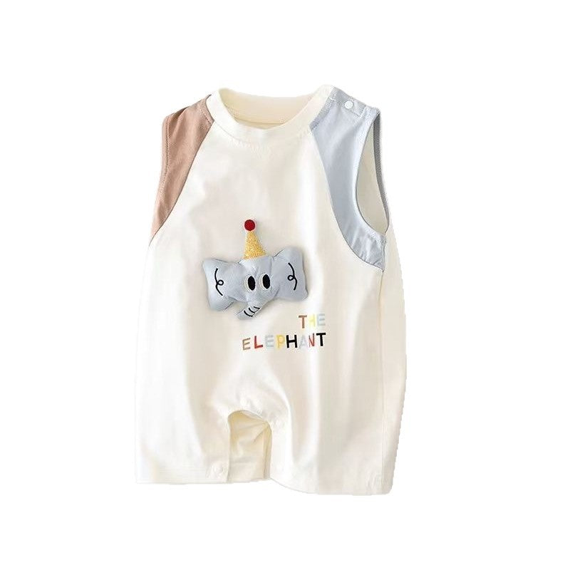 Baby summer unisex romper: adorable, stylish, lightweight sleeveless bodysuit for newborns and young babies - perfect summer outfit!