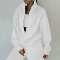 cross-border e-commerce european and american women's clothing: new summer collection - fashionable casual fleece-lined sporty zip-up hoodie set