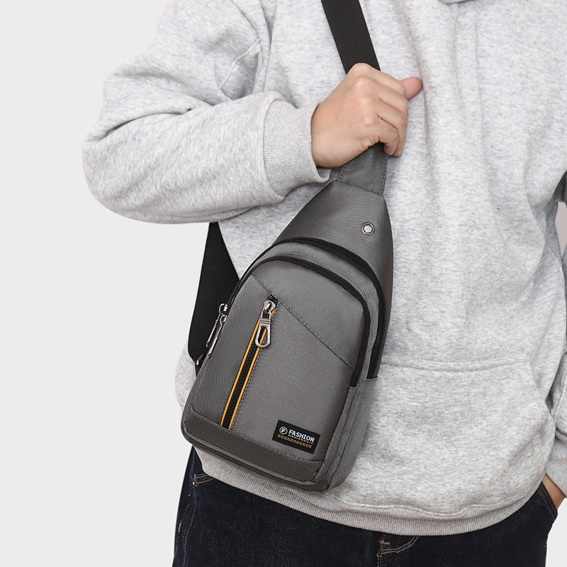 Men's breast bag 2025 new sports fashion messenger bag large capacity Oxford cloth business commuter shoulder bag wholesale