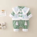 Infant and toddler winter clothing, new year's outfits, thickened onesies, newborn baby rompers for both boys and girls, 100-day celebration and first birthday banquet attire, chinese-style traditional clothing