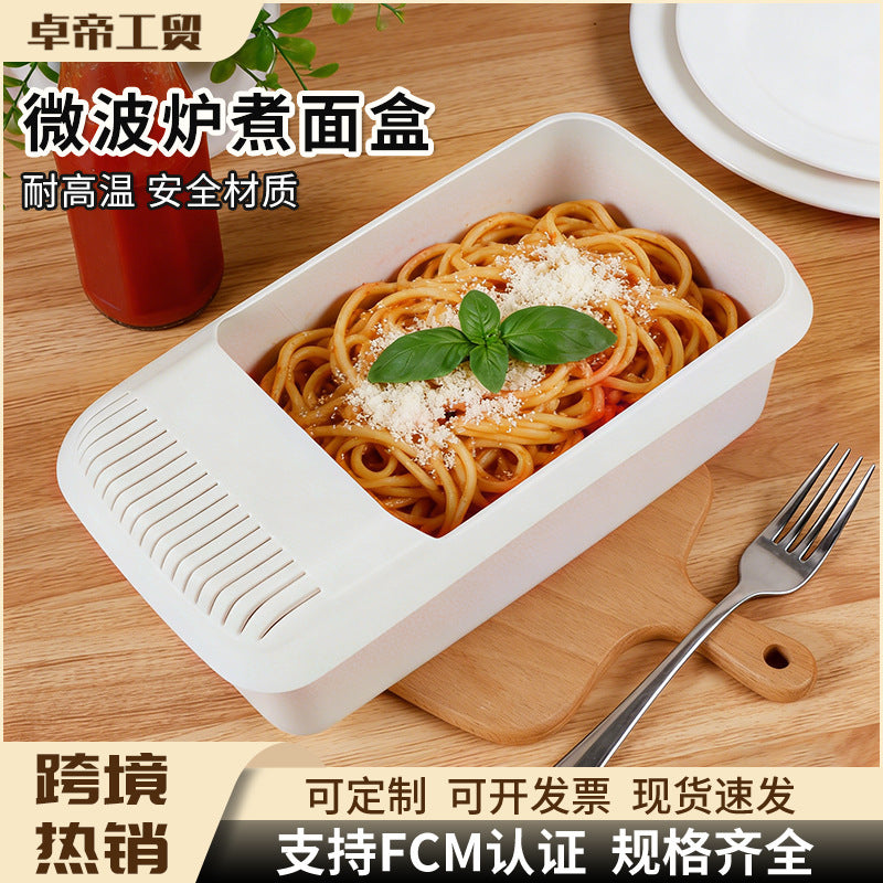 Kitchen pasta box storage box creative drain storage basket plastic pasta box washing and cooking dual-purpose box wholesale
