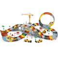 New arrival cross-border engineering rail car scene toy plug-in rail toy car educational kids electric rail toy