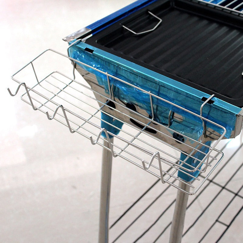 Bbq grill outdoor bbq rack accessories storage rack storage basket seasoning board bbq pan frying pan tool supplies complete set