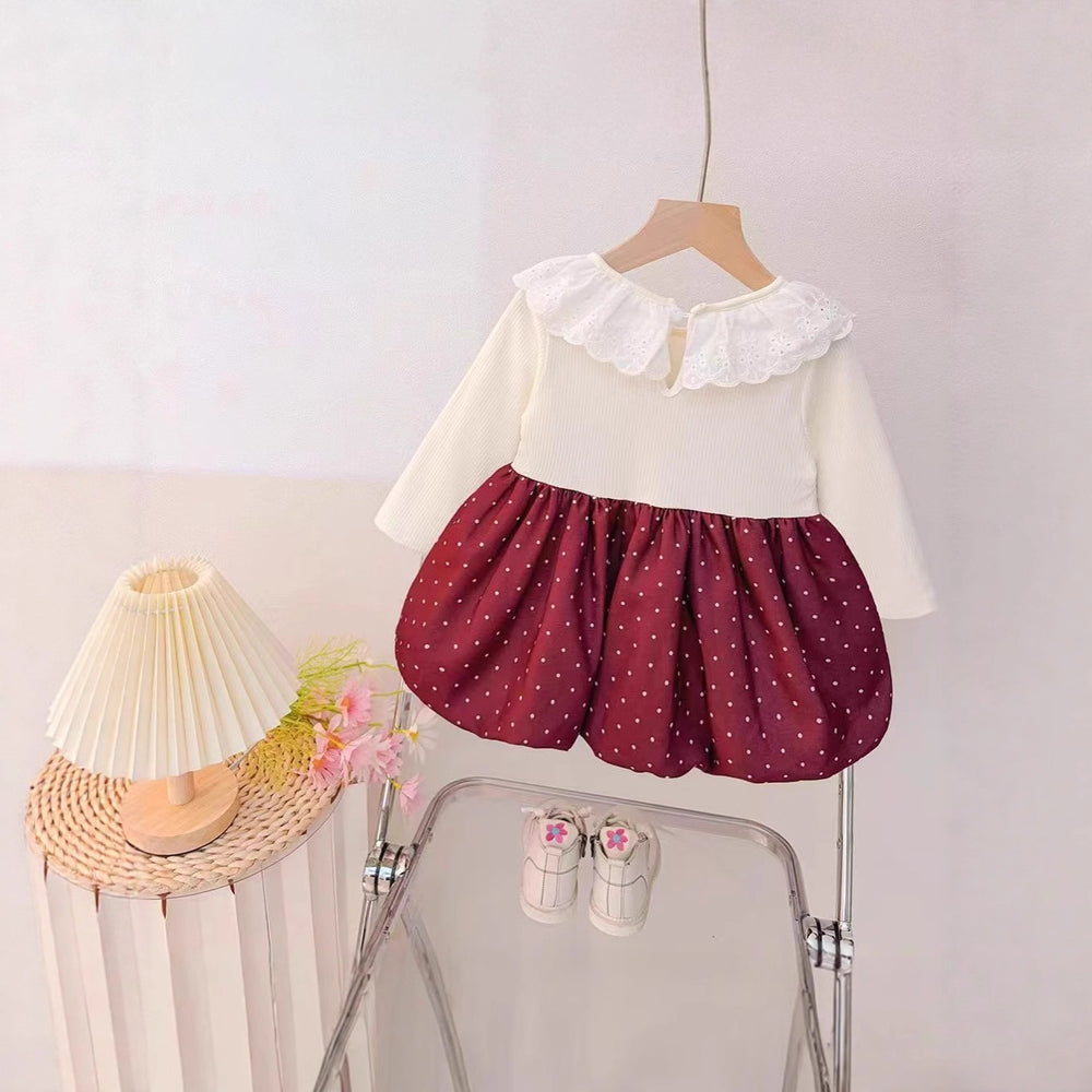Girls' spring/autumn princess dress - stylish long sleeve cute bunny dress -  new polka dot dress