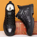 Men's winter warm cotton shoes - fleece lined, non-slip, casual high-top cotton shoes for men, elderly cotton shoes, men's leather cotton shoes for seniors