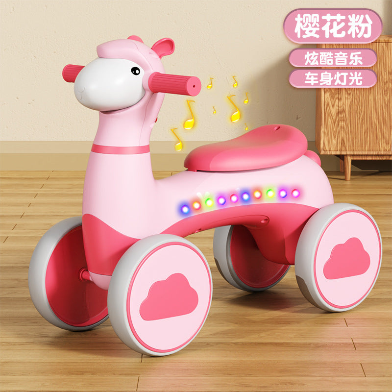New product children's baby scooter balance car music light children's scooter four-wheel balance car manufacturer
