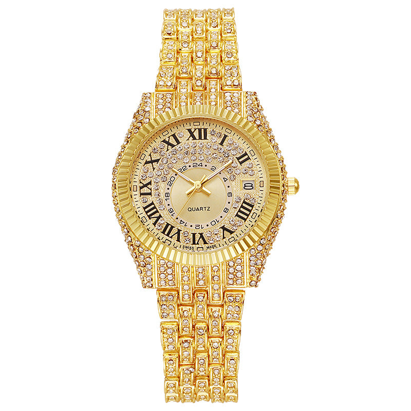 New arrival hot selling cross-border watches - alloy quartz watches with diamond accents, full diamond women's watches - dropshipping available