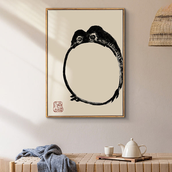 Zen frog Matsumoto Fong ink and wash Japanese style niche wabi-sabi wind entrance decorative painting tea room hanging painting