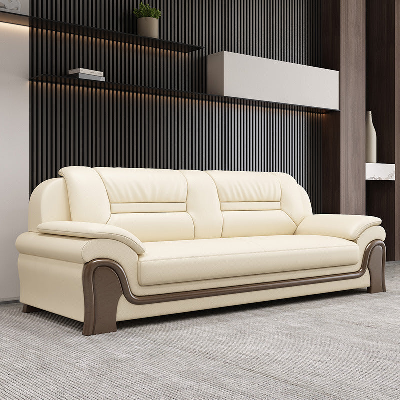 Office sofa business casual living room hall hotel reception casual area genuine leather coffee table reception office combination