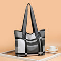 Trendy women's bag new korean style plaid shoulder bag color block large capacity tote bag handbag mom bag