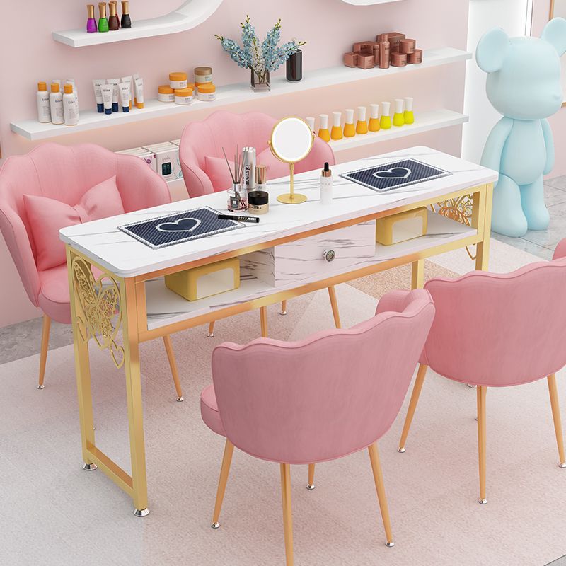Accessible luxury high-power vacuum cleaner manicure table and chair imitation marble suit double popular table economical manicure table