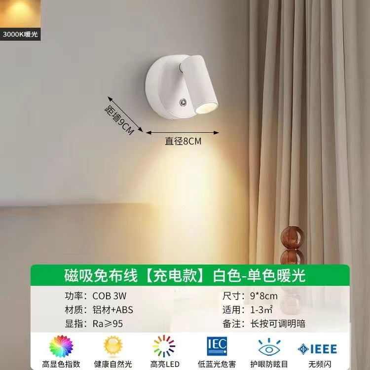 Magnetic charging trendy warm light photo booth - tri-color dimmable ambient light for living room & bedroom - no installation required