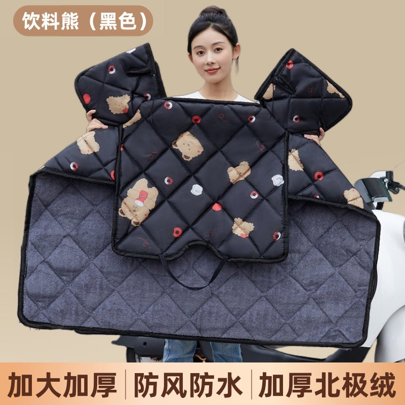 Electric vehicle windshield cover - new 2025 winter model: neck and shoulder protection, extra warm, oversized and thickened windshield for electric bikes